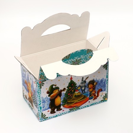 Gift box "Forest guests" New Year's suitcase medium 20 x 12 x 19 cm-4