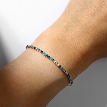 Bracelet "ice" 2 mm, mint, green in silver-4