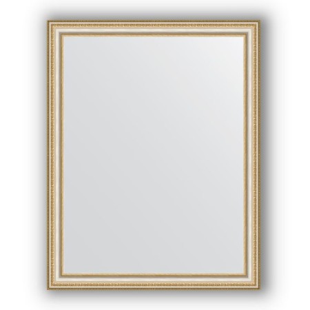 Mirror in the baguette frame - gold beads on silver 60 mm, 75 x 95 cm, evoForm