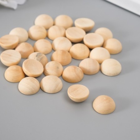 Decor for creativity tree "Half of the ball" Natural set 30 pcs 1.4x1.4x0.7 cm
