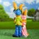 Garden figure "Bunnies" 11x23x48cm