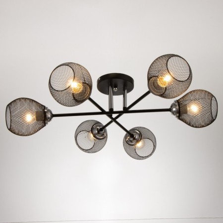 Sausteen "Orlean" 6x60W E27 Black-Khrom 63x63x18 cm Bayerlux-1