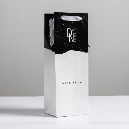 Gift Package Laminated for a bottle, packaging, “Wine Time”, 13 x 36 x 10 cm-1