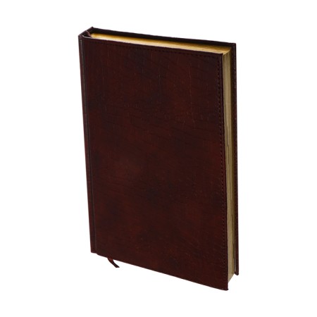 The diary is semi -dated, A5, 192 sheets, ruler, leatherette cover, gold cut, "crocodile", brown-1