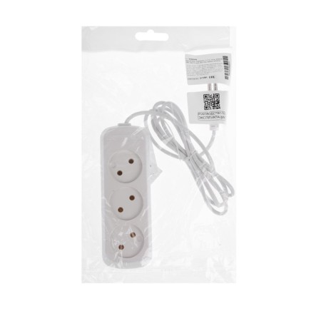Extension cord 3 sockets, 1.7 m, 10 A, 2200 W, PVS 2x0.75 mm2, without salary, white-3