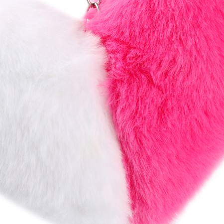 Soft toy "heart" halves, on a key fob, 10 cm, white-pink color-2
