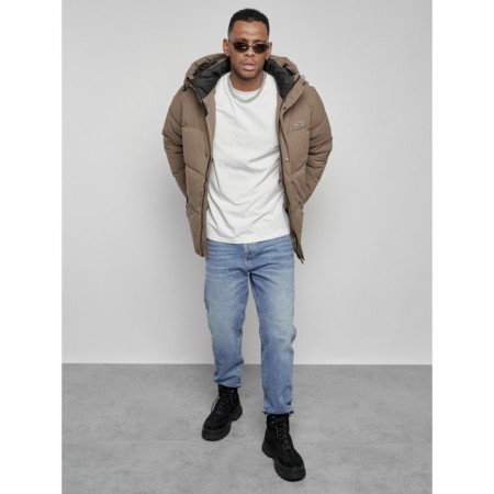 Male winter jacket, size 52, brown color-14