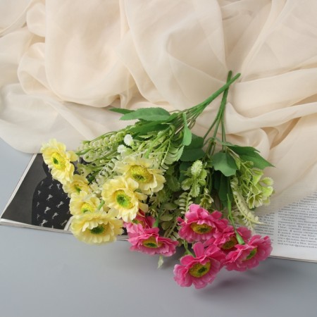 Bouquet "Matricaria with Fern" 32 cm, mix-2
