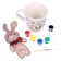 New Year's set for creativity. A mug for coloring "New Year's Bunny" with a soft toy. 300 ml