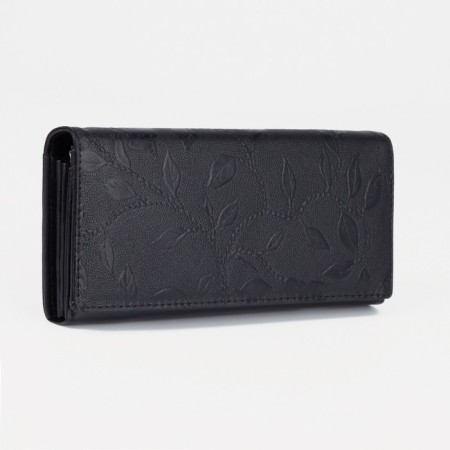 Women's wallet on magnets, black color