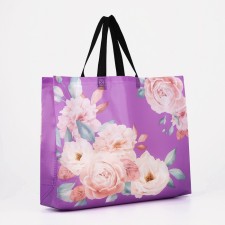 Household bag without fastening, lilac color