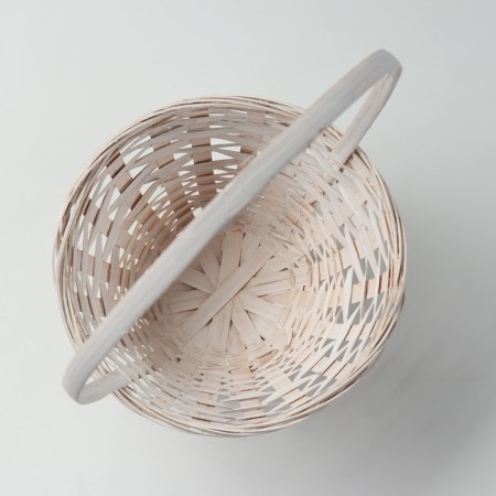 Wicker basket, 20 x 11/35 cm, white, bamboo-3