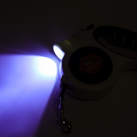 Roulette "Piggon" with a flashlight, rubberized pen, 5 m, up to 35 kg, black and white-3
