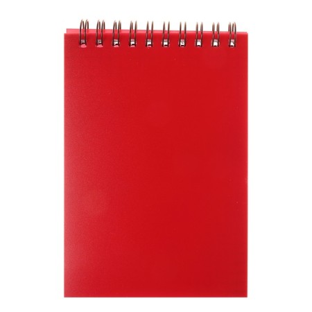 Notepad A6, 80 sheets in the cage on the crest "Red. Neon", plastic cover, offset unit