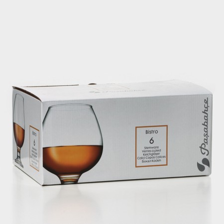 A set of glass glasses for Bistro cognac, 385 ml, 6 pcs-6