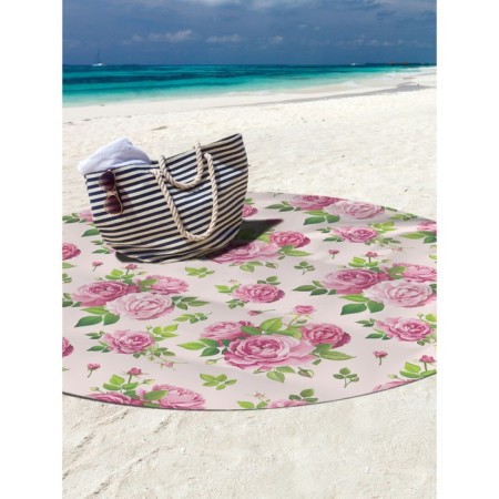 Pareo and beach rug "Flower tenderness", d = 150 cm-2