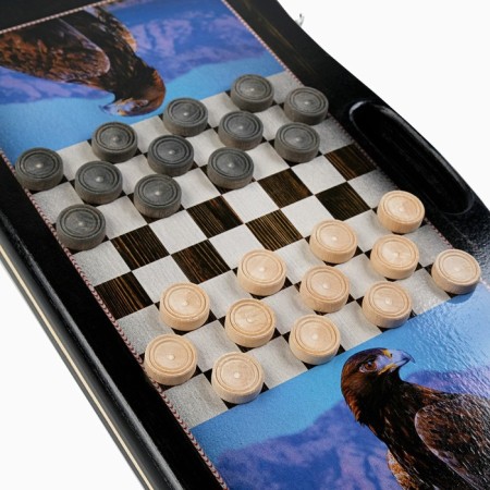 NARDS "Eagle", wooden board 50 x 50 cm, with a field for playing checkers-2