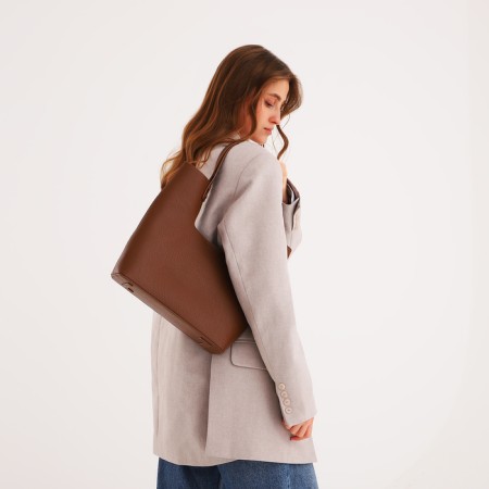 Women's bag-bag on a magnet, cosmetic bag, brown color-6