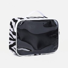 Cosmetic bag with lightning, white/black color