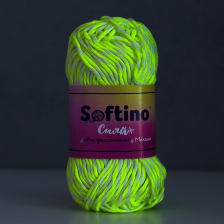 Glass luminous 100% Lavsan "Shiii" melange 50 g 50 m white-neonon-yellow-4