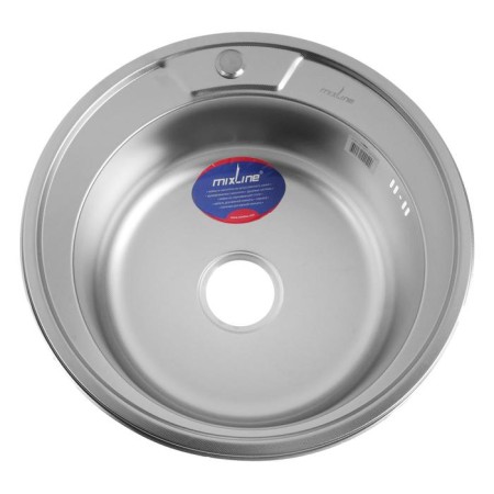 Kitchen sink Mixline 532307, mortise, thickness 0.8 mm, 51x51x17 cm, vol. 3 1/2 ", with Siphon
