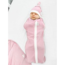 Lightning diaper with a hat with a hat Nature Essence, height 68-74 cm, pink color