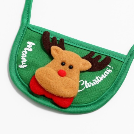 Dog collar "deer", green-1
