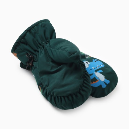 Winter children's mittens minku, green color, 18cm-1