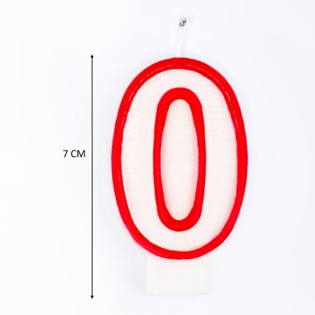 Candle for cake the number "0", tone rim, 7 cm, mix-2