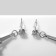 Earrings with Eiffel Tower rhinestones, white color in silver