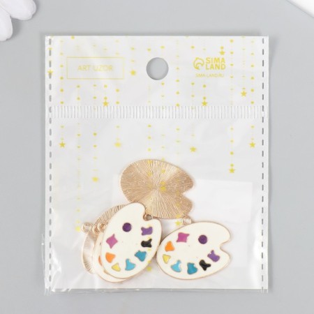 Decor for creativity Metal "Palette" gold, enamel 2.3x2.8 cm-4