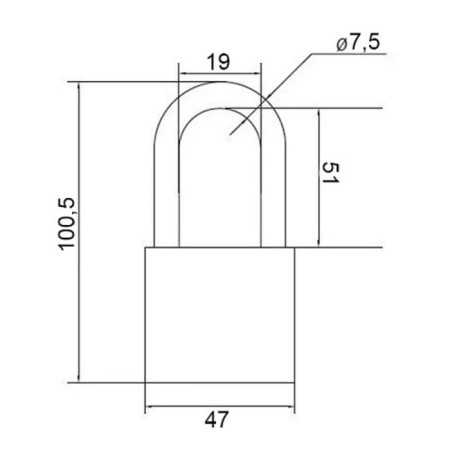Apecs PDR-50-45-L castle lock, blister-1