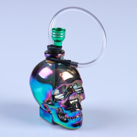 Glass Bong smoking, h-15 cm, "skull"