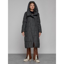 Coat insulated winter female, size 48, dark gray color