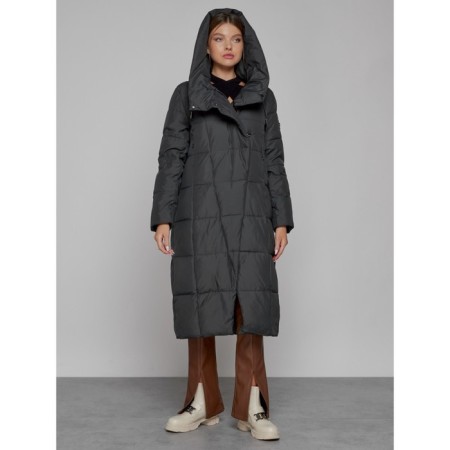 Coat insulated winter female, size 48, dark gray color