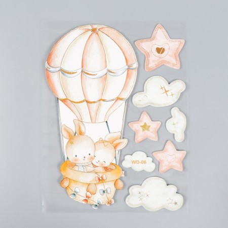 EVA sticker "Bunnies in a balloon" 41x31.5 cm