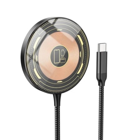 Hoco CW45 charger, 3 V 1, magnetic, PD, Type-C, 2 A, black