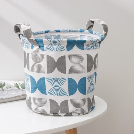Basket for storage with handles of the share "sand", 21 × 21 × 20 cm, blue color