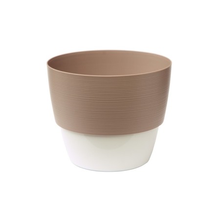 Plastic pot with the Valencia tab, white color