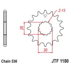 Leading star JT SPROCKETS JTF1180-18, chain 530, 18 teeth