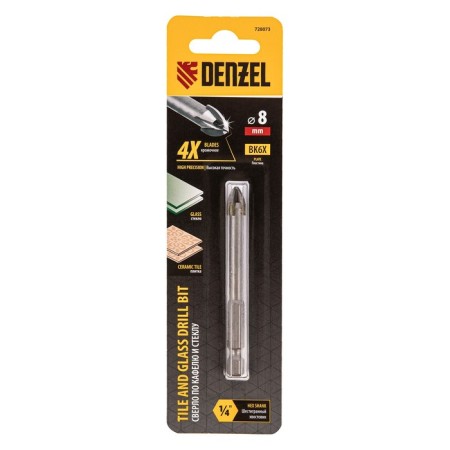 Denzel 728073 ceramic tile, a cross plate, a 6-grade shank, 8mm-3