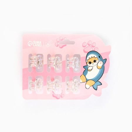 Hair crab "For you with love", set 6 pcs, 1.5 x 1.5 cm-4