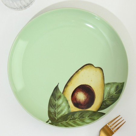 Ceramic plate "Avocado", 22.5 cm, green color-2