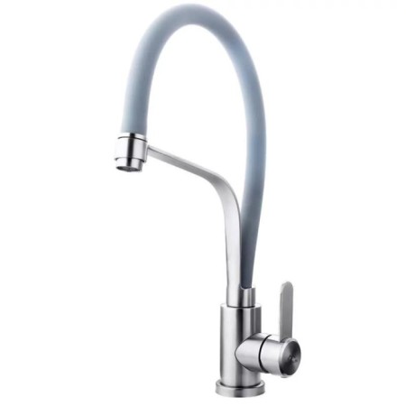 Fashun A54012-12 kitchen mixer, single-leaf, flexible spout, stainless steel, gray