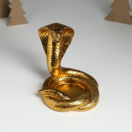 Souvenir Polystone stand "Royal Cobra" gold 13x11.7x14.3 cm-4