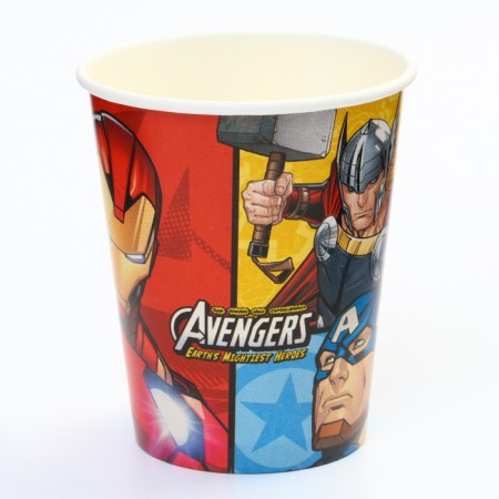 A set of paper utensils, on 6 people "Happy Birthday!", Avengers-3