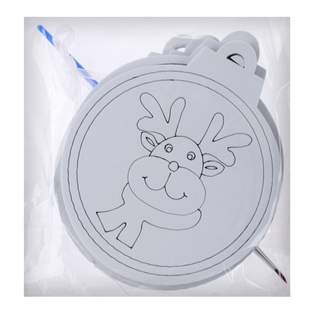 Christmas tree decoration for painting "Deer" 4 pcs., Brush-4