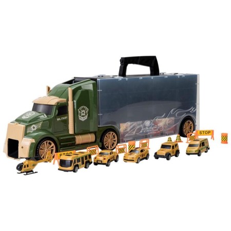 Auto -Vorot Case Givito Militari, with cars, with tunnel, green color, 54 cm-6