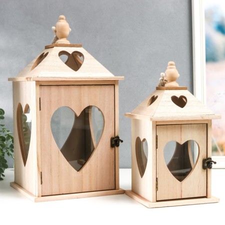 Climber tree "Lantern House with Hearts" set 2 pcs 28x14.5x14.5; 38x19.5x19.5 cm