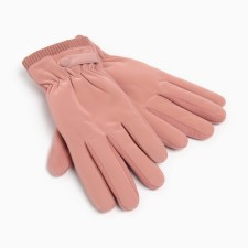 Gloves Female two -layer minku waterproof, size 6.5, pink color